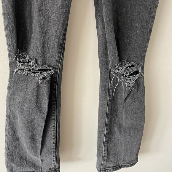 Rolla's High Rise Denim Distressed Charcoal Wash Straight Leg Jeans Black 28 - Picture 6 of 11
